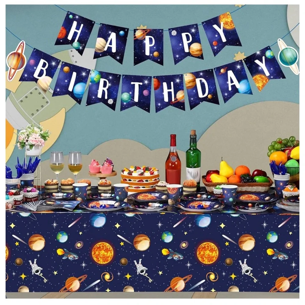 Outer Space Birthday Party Supplies Serve 24 Space Party Tableware set